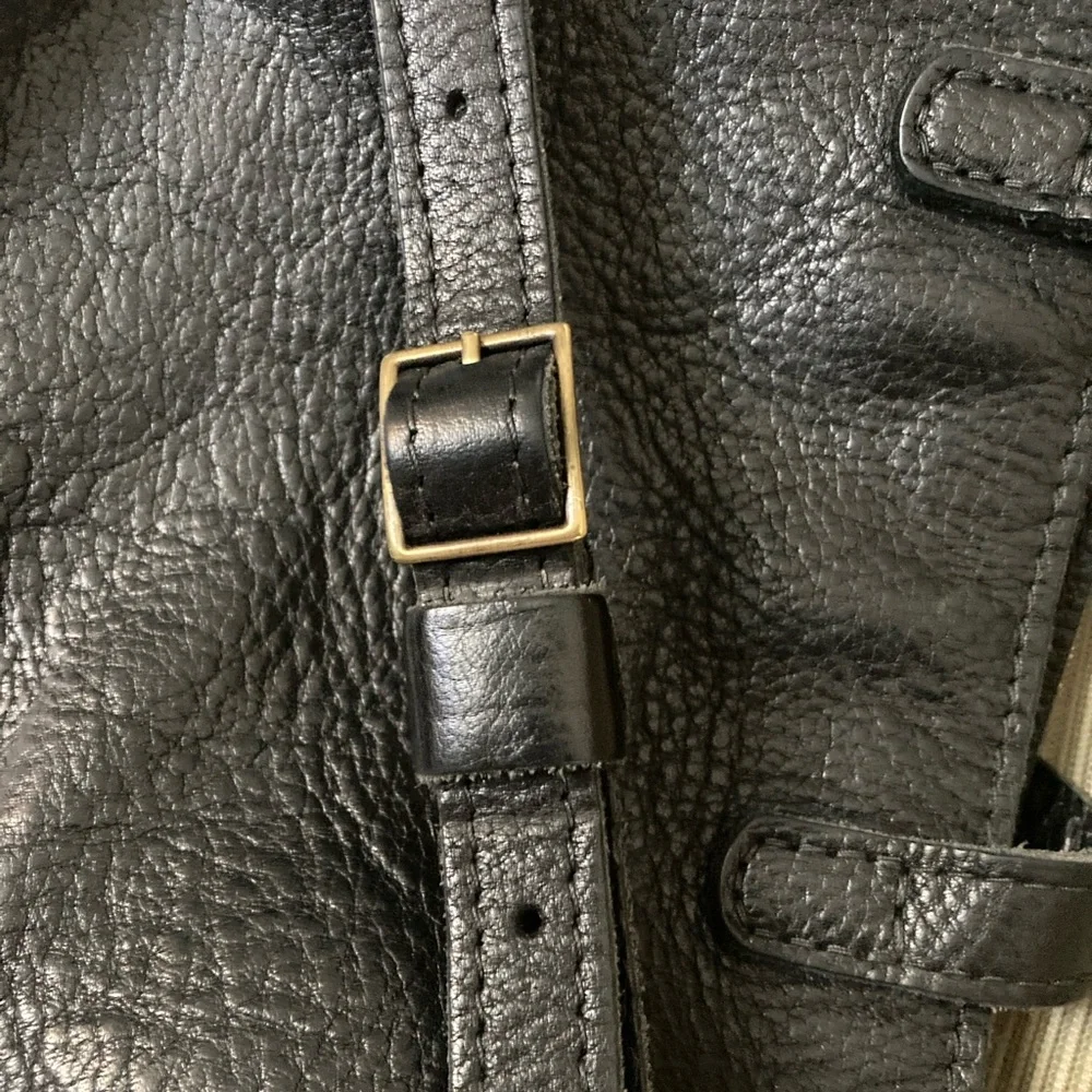 Portland Leather Mini Crossbody Tote Pebbled Black - Picture 9 of 12